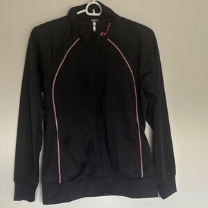 Champion Women's Black Bomber Jacket with Pink Accents